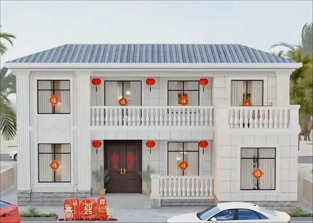 2025爆款四开间二层别墅30套大开间二次欧式农村自建房别墅